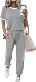 MASCOMODA Womens 2 Piece Summer Tracksuit Set - Comfortable Travel 4-6