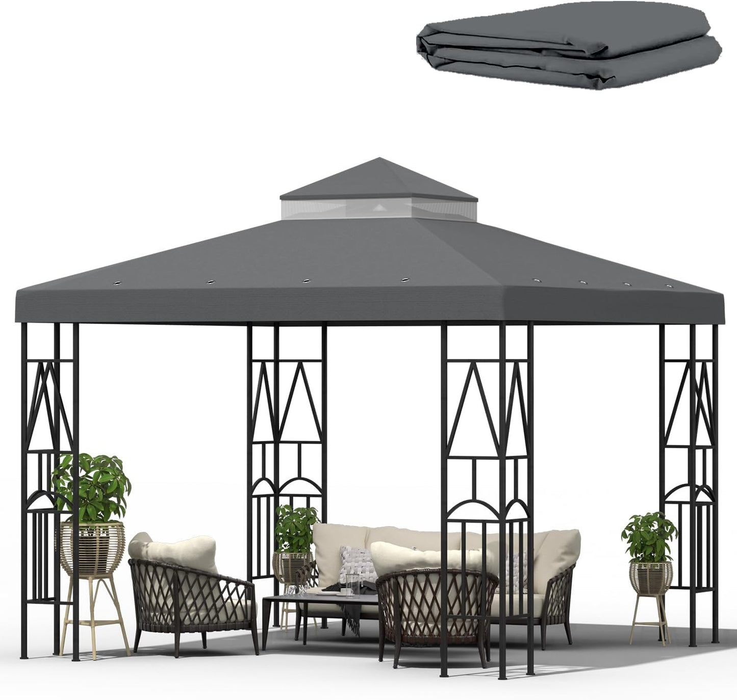 10x10 Canopy Replacement Top for Durable Sunshade Cover