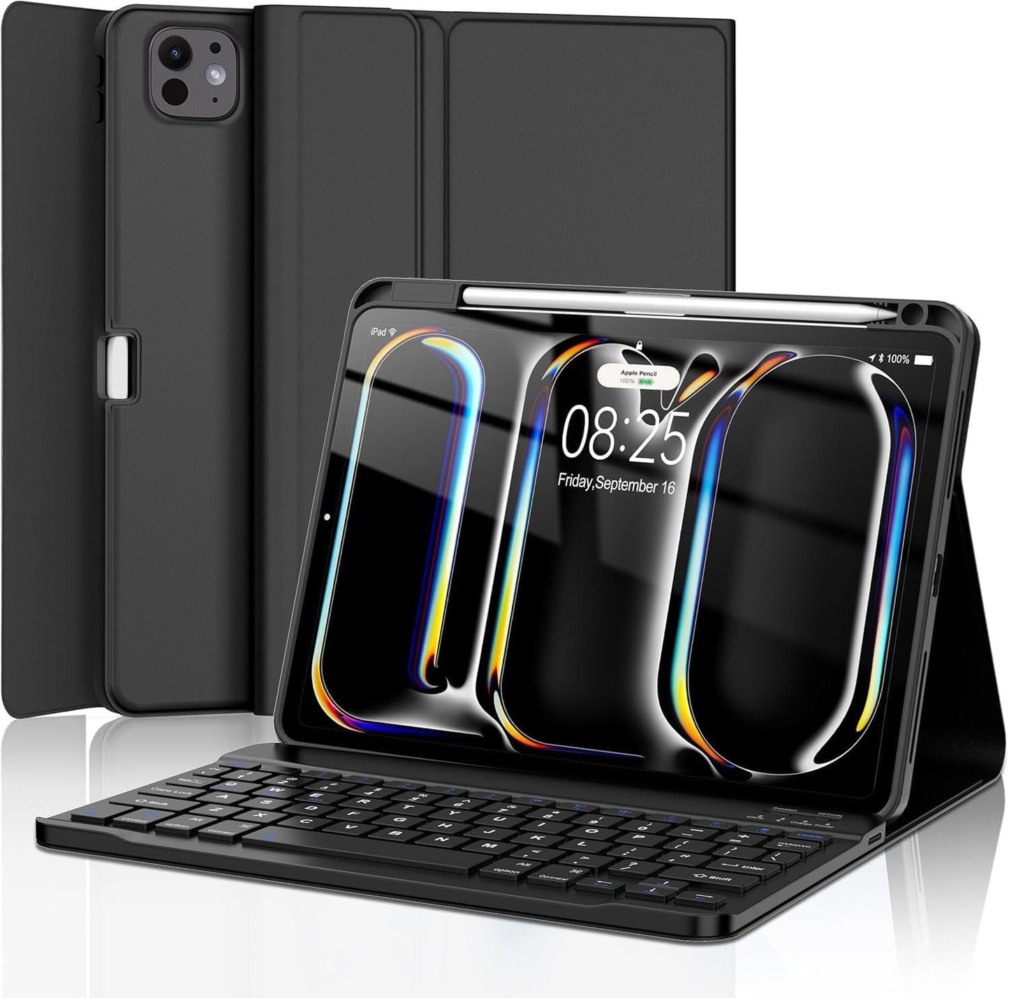 Keyboard Case for iPad Pro 11 inch 2024 with Pencil Holder