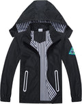 Waterproof Hooded Jacket for Boys Girls - Lightweight Dinosaur Jackets