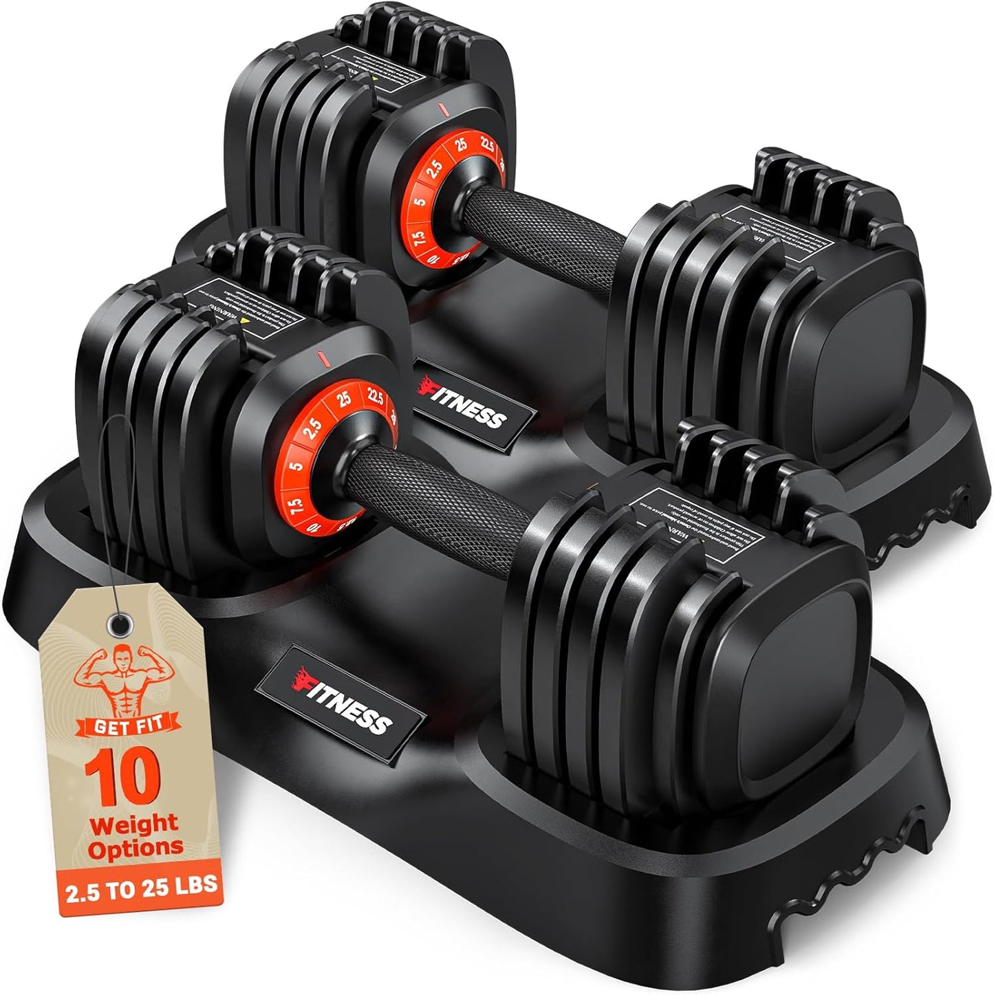 Adjustable Dumbbells Set of 2 for Home Gym Strength Training