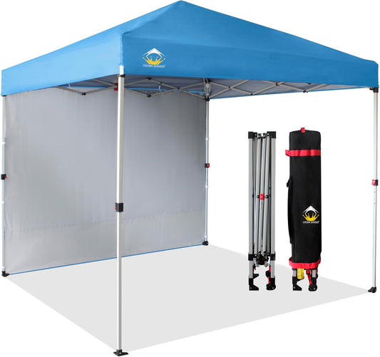 CROWN SHADES 8x8 Pop Up Beach Canopy - One Push Setup for Instant Sun Shade