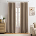 Cappuccino Blackout Curtains 144 in Long Pinch Pleat Panels - Room