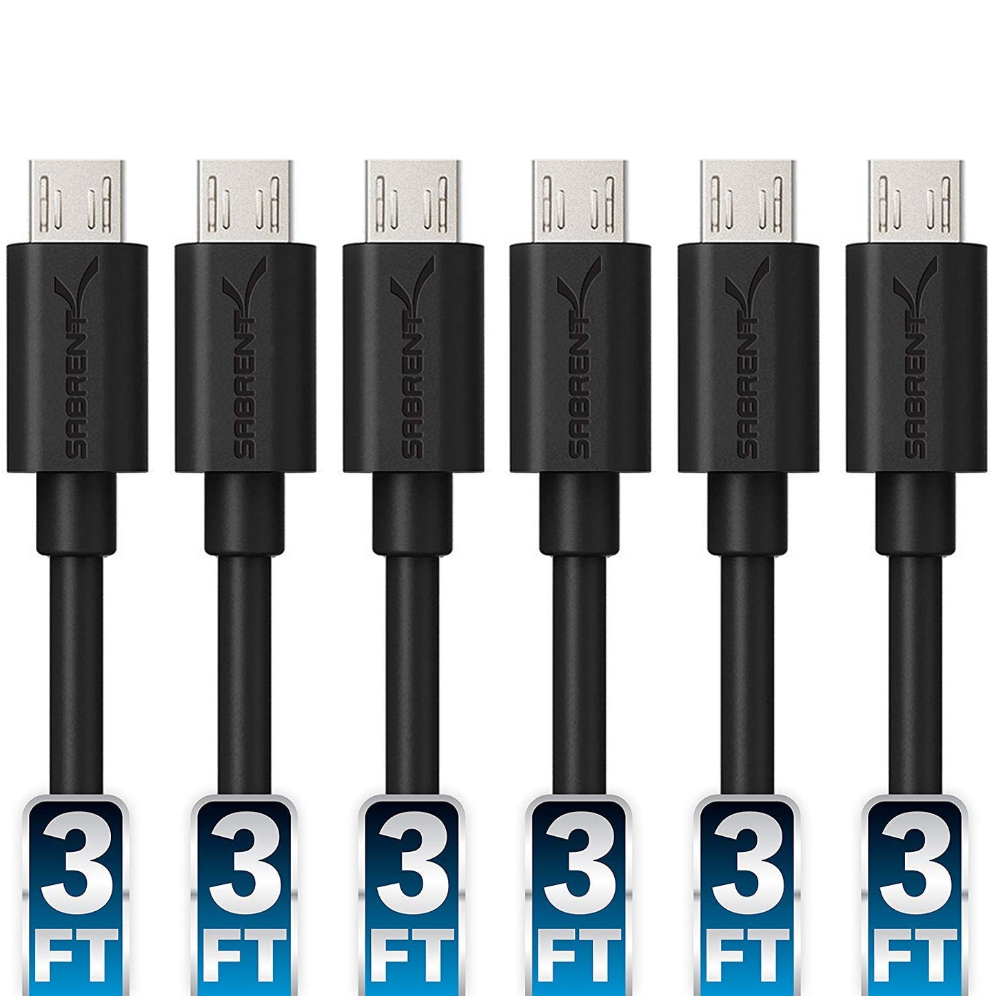Fast Charge 6-Pack Micro USB Cables by Sabrent