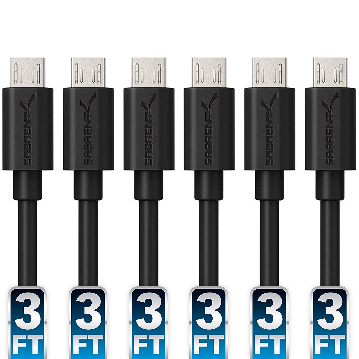Fast Charge 6-Pack Micro USB Cables by Sabrent