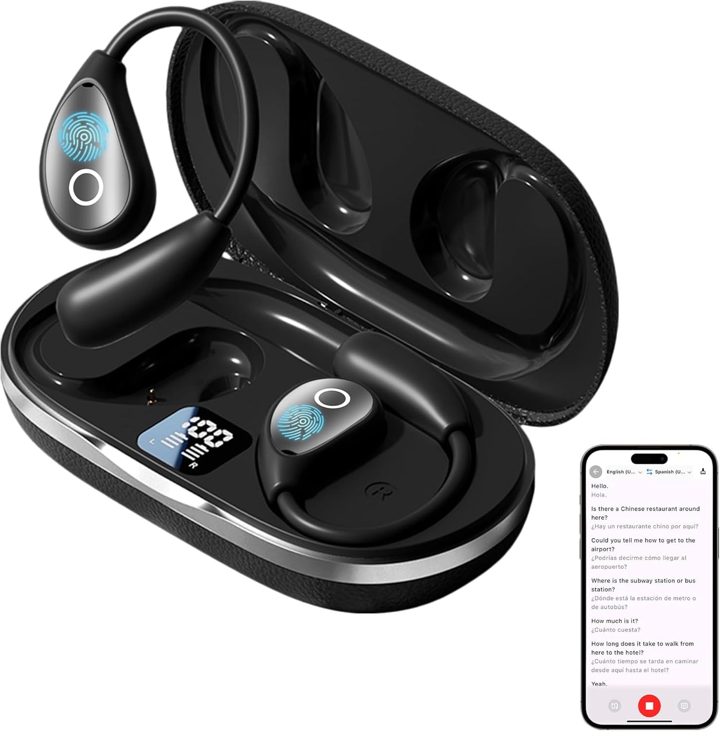 Yoobao Translation Earbuds: 143 Languages, Real-Time Translating, 3-in-1 Headphones