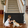 Retractable Baby Gate Black 72.8 in by VEVOR - Low Threshold Safety