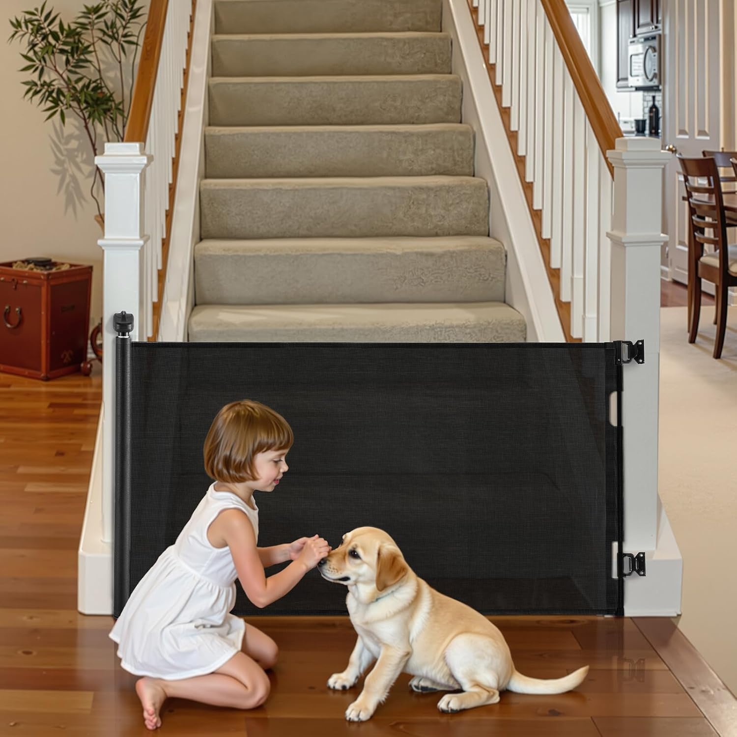 VEVOR Retractable Baby Gate for Pets and Toddlers, 56.3 in Wide