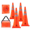 RoadHero 28 in Collapsible Traffic Cones 4 Pack - Compact Storage
