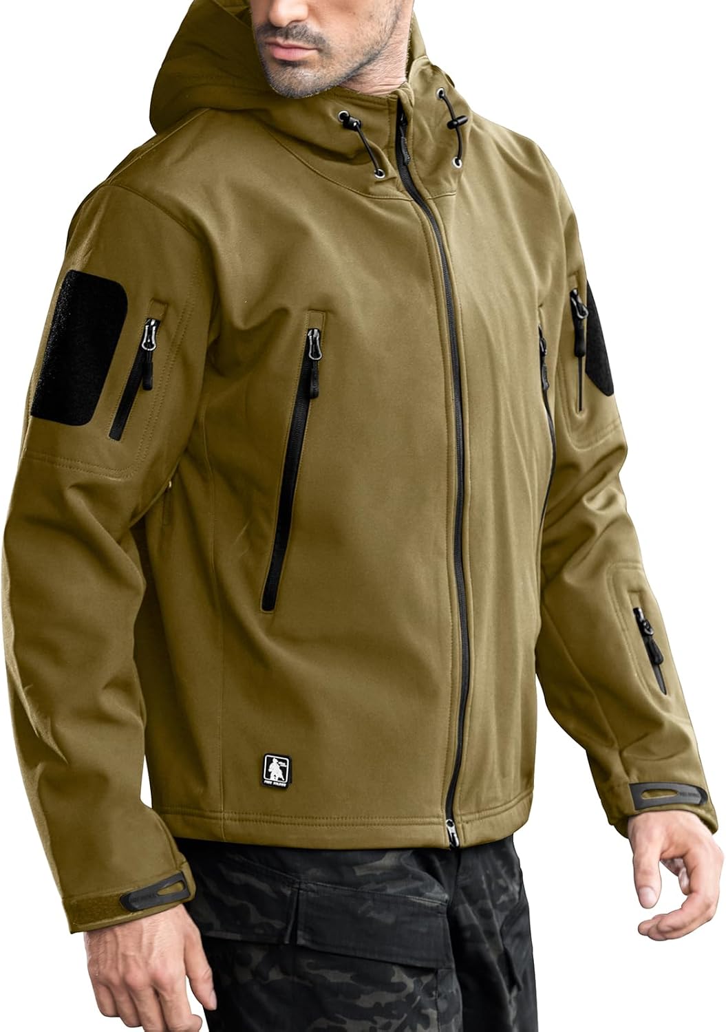 FREE SOLDIER Men's Outdoor Waterproof Tactical Jacket for All Weather