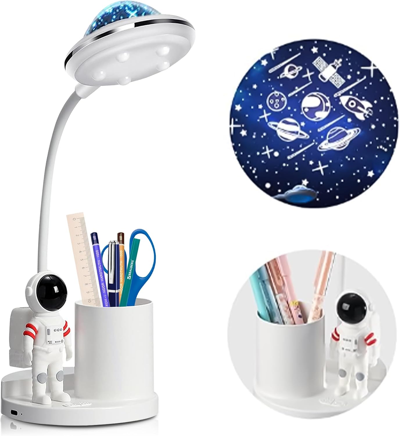 Space Projector Desk Lamp - Dimmable Astronaut Light