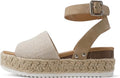 Soda Topic Open Toe Buckle Ankle Strap Espadrilles (Style QKFX)