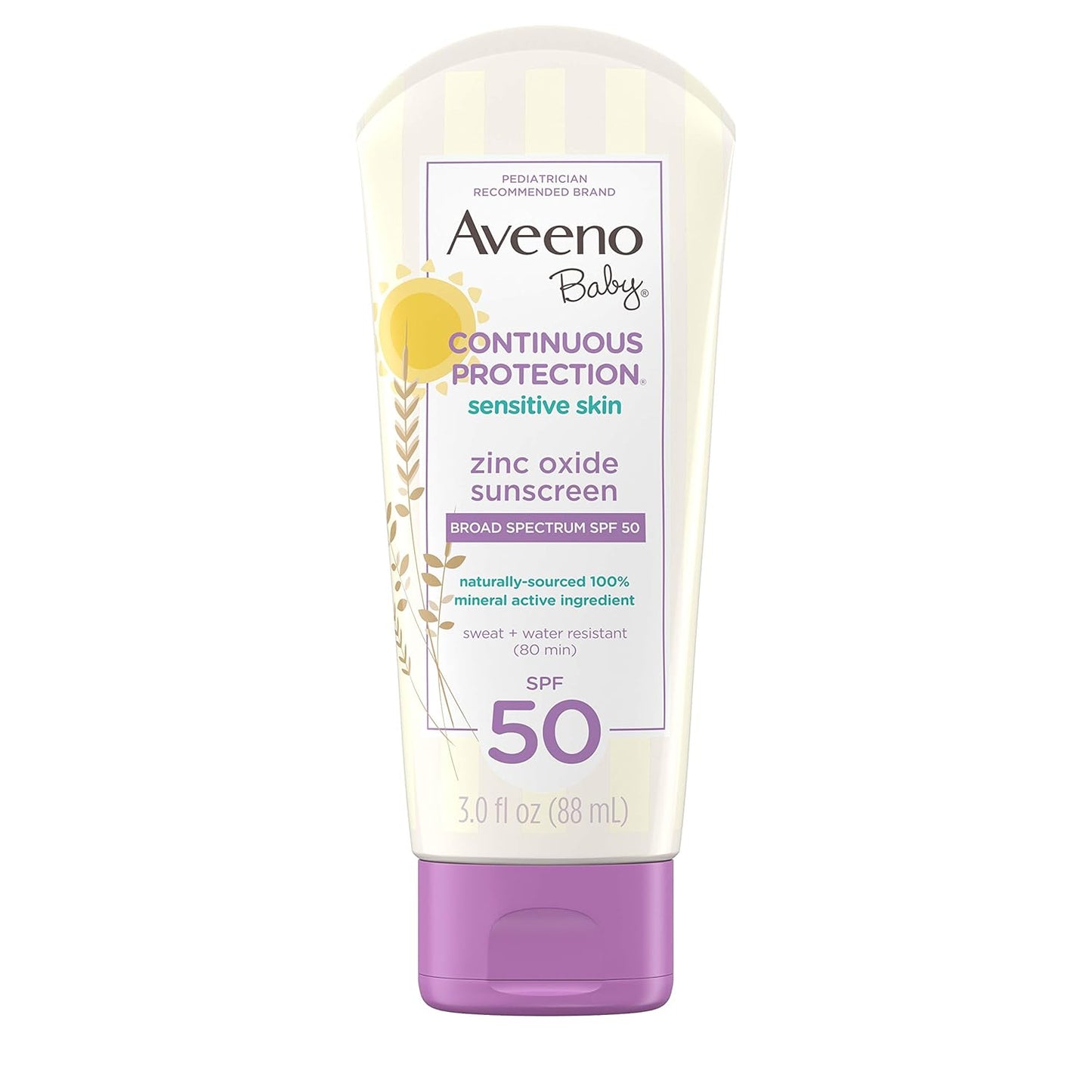 Kenvue Zinc Oxide Sunscreen SPF 50, Sensitive Skin, Tear-Free, Travel-Size