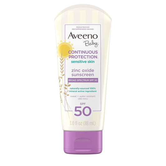Kenvue Zinc Oxide Sunscreen SPF 50, Sensitive Skin, Tear-Free, Travel-Size