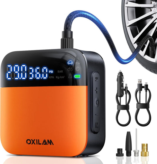 OXILAM C2 Tire Inflator Portable Air Compressor for Fast Inflation