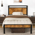 Z-hom Upgraded Twin Bed Frame with Wood Headboard - Stable, Noiseless