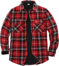 Men's Sherpa Lined Fleece Plaid Flannel Shirt Jacket (Style QST3)