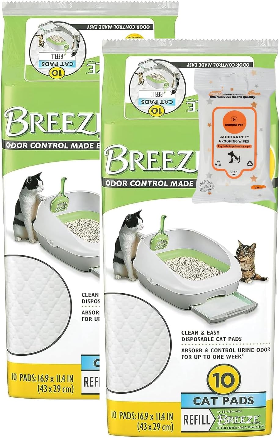 Tidy Cat Breeze Pads Refill Pack with Wet Wipes for Cats
