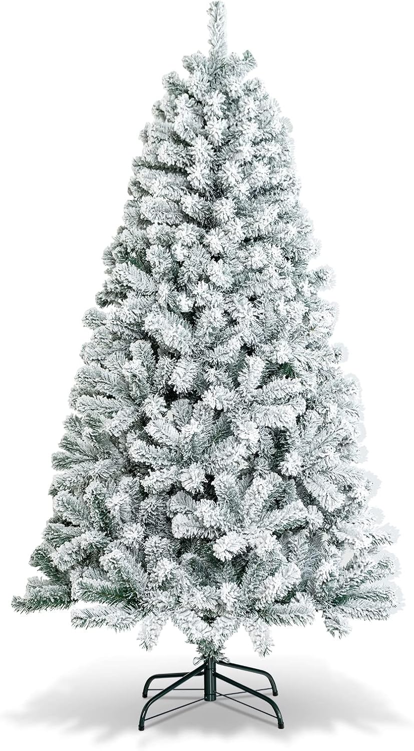 6FT Snow Flocked Christmas Tree for Indoor and Outdoor Use