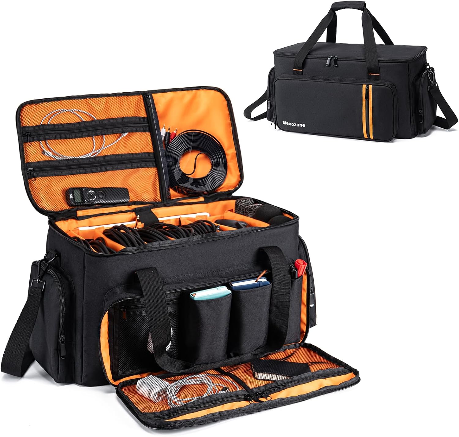 DJ Gig Bag with 8 Dividers and 15.6ft' Laptop Sleeve for Gear