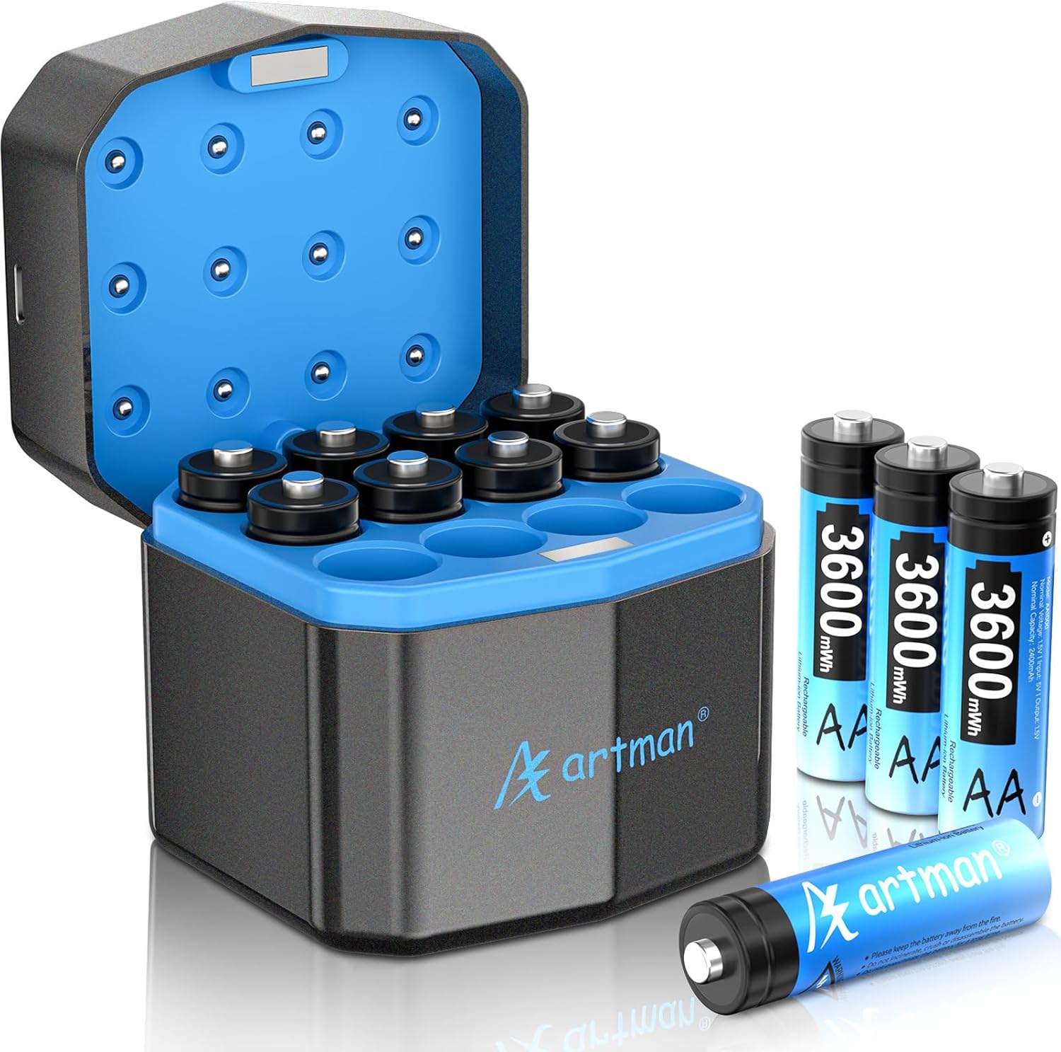 Artman Rechargeable Lithium AA Batteries for High Power Needs