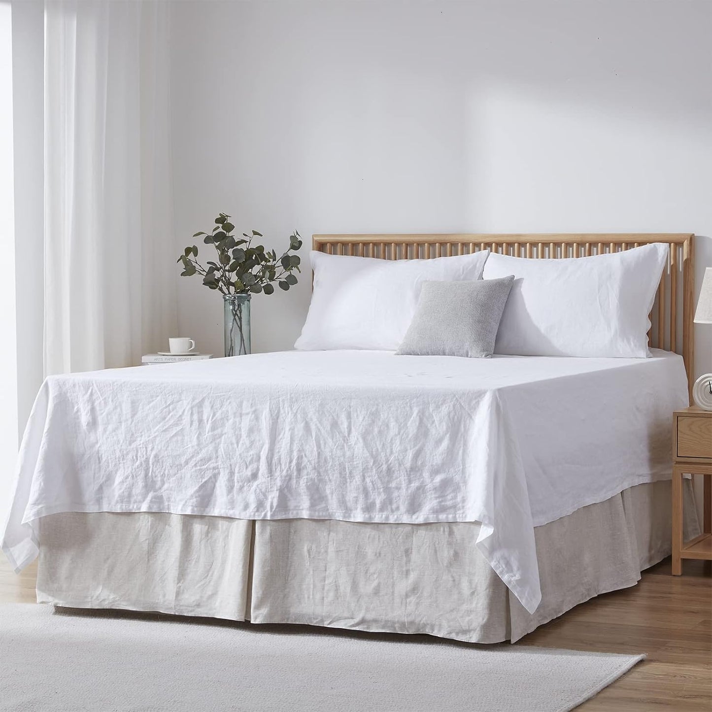 Premium Linen Bed Skirt by Simple&Opulence for King Beds