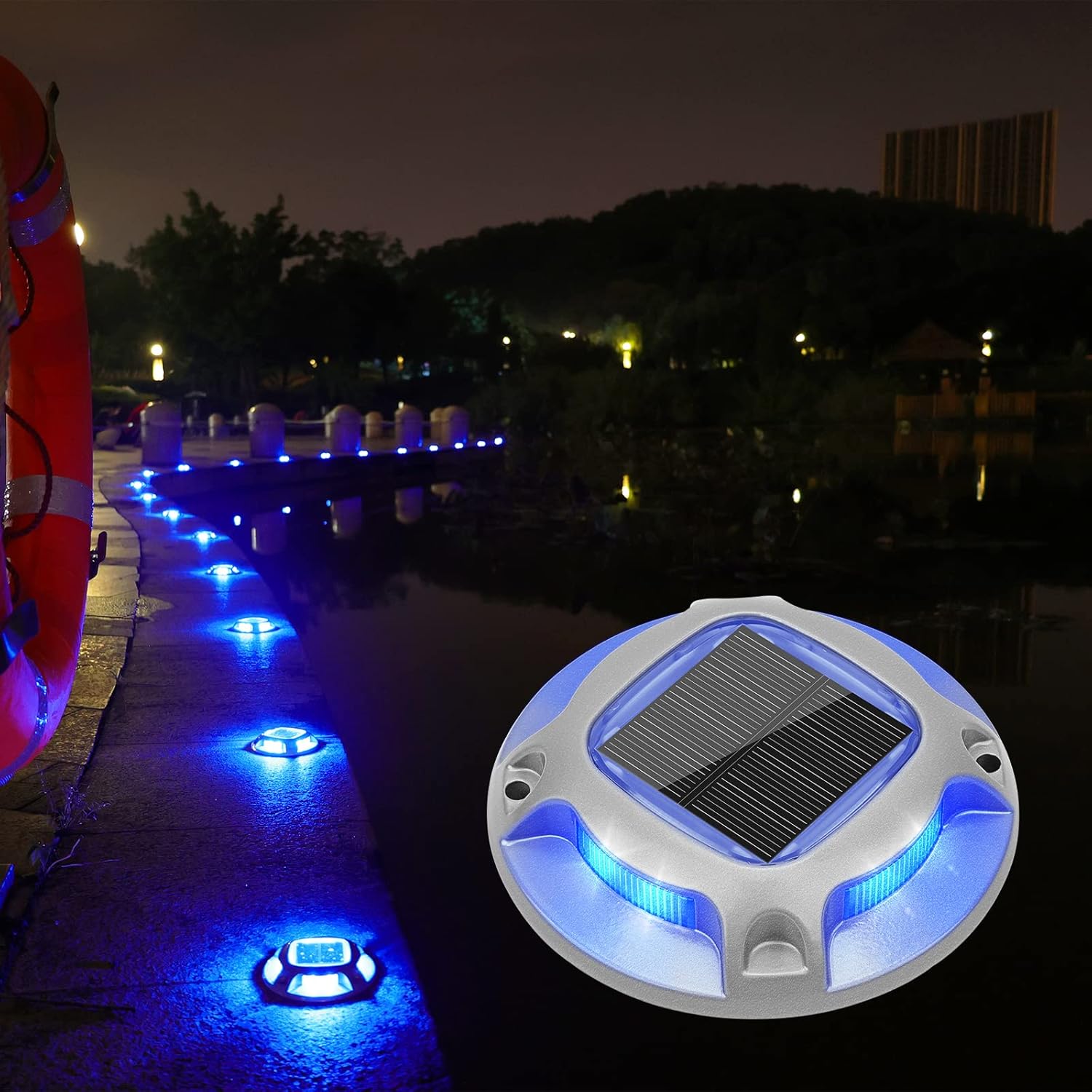 VOLISUN Solar Driveway Dock Marine Lights for Outdoor Safety