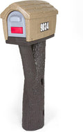 Rustic Home Cabin Mailbox & Post Mount Combo Kit - Sandstone