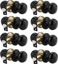 Round Passage Door Knob (8 Pack) - Keyless Black Finish