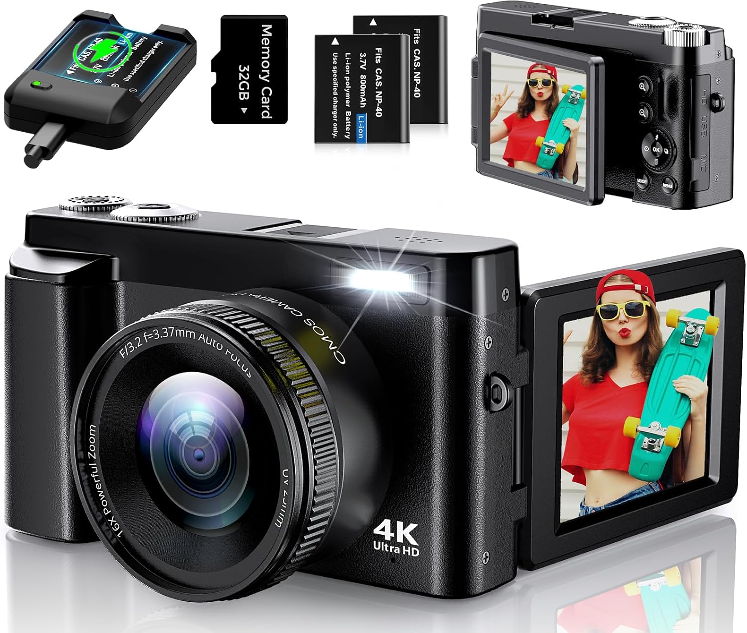 Capture Crisp 4K Photos: JGIPL 48MP Autofocus Camera