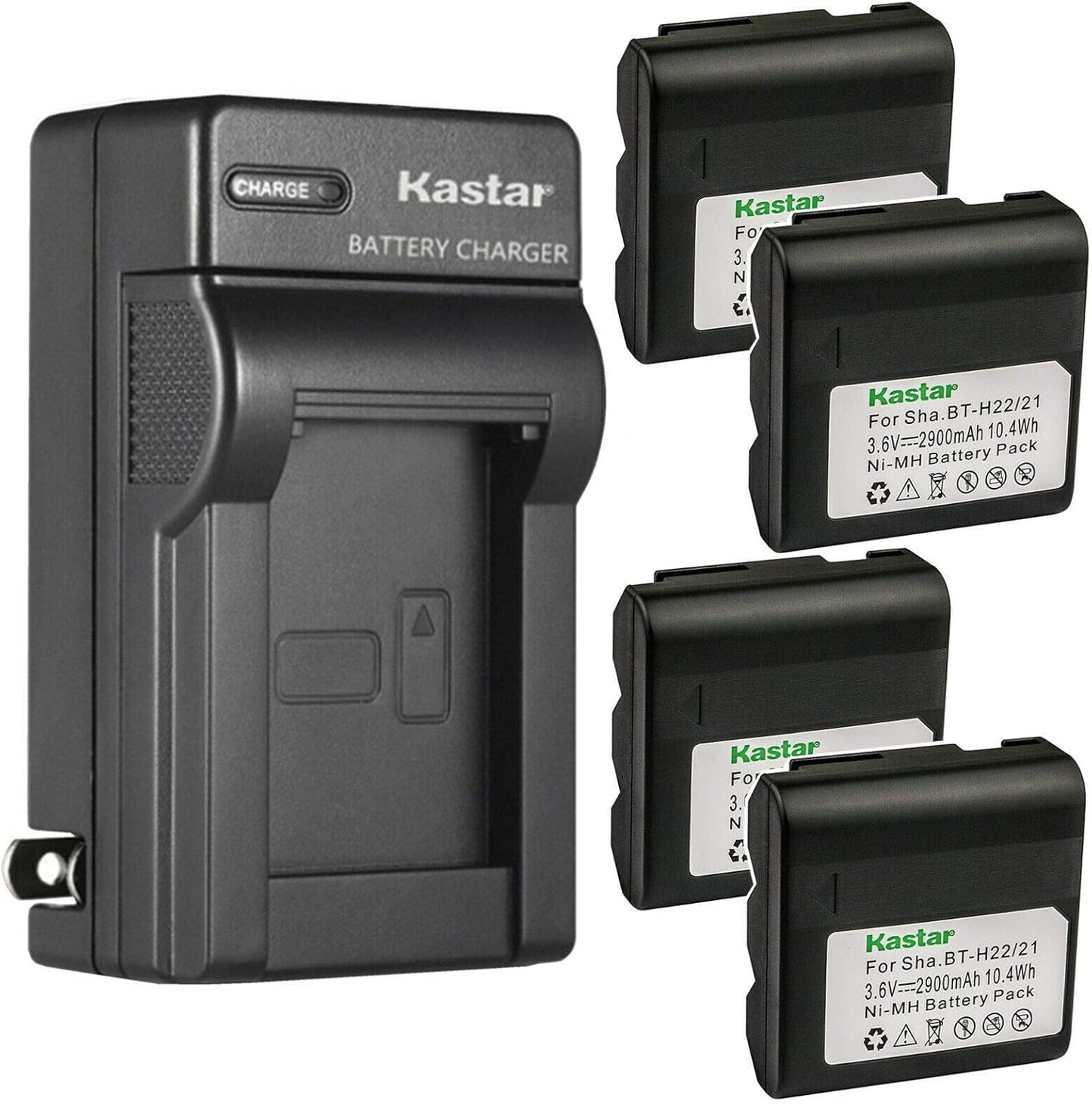 Kastar 4-Pack Battery and AC Wall Charger for Sharp Cameras