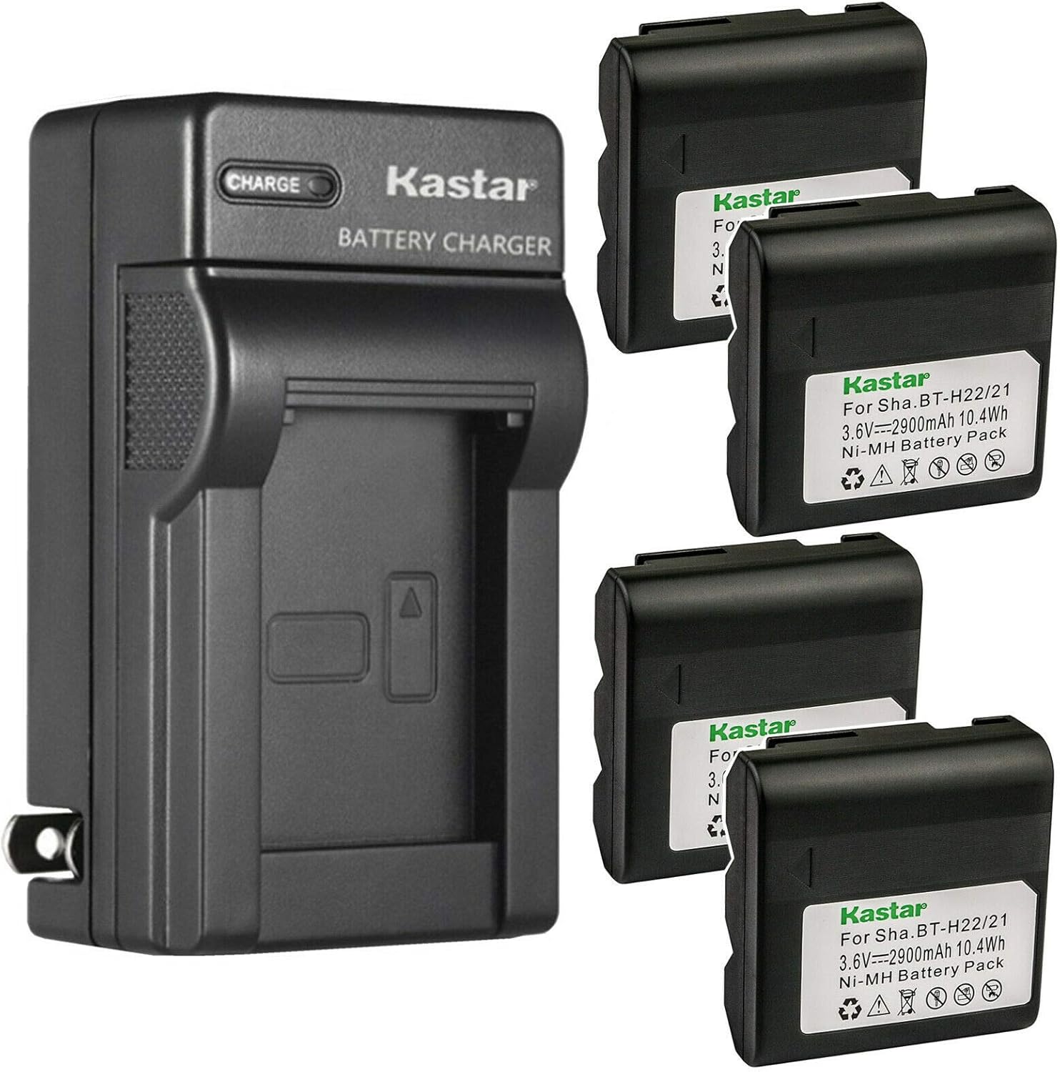 Kastar 4-Pack Battery and AC Wall Charger for Sharp Cameras
