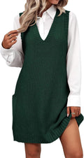 Chic Knitted Sweater Dress for Women with Convenient Pockets