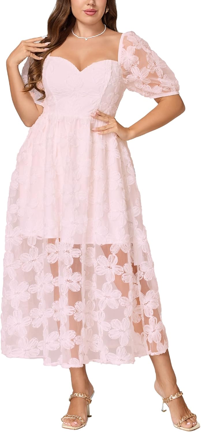 Elegant Women's 2025 Cocktail Formal Guest Dress with Lace