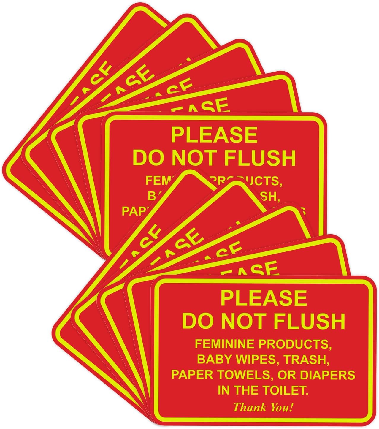 Classic Framed Please Do Not Flush Sign - 10 Pack for Restrooms