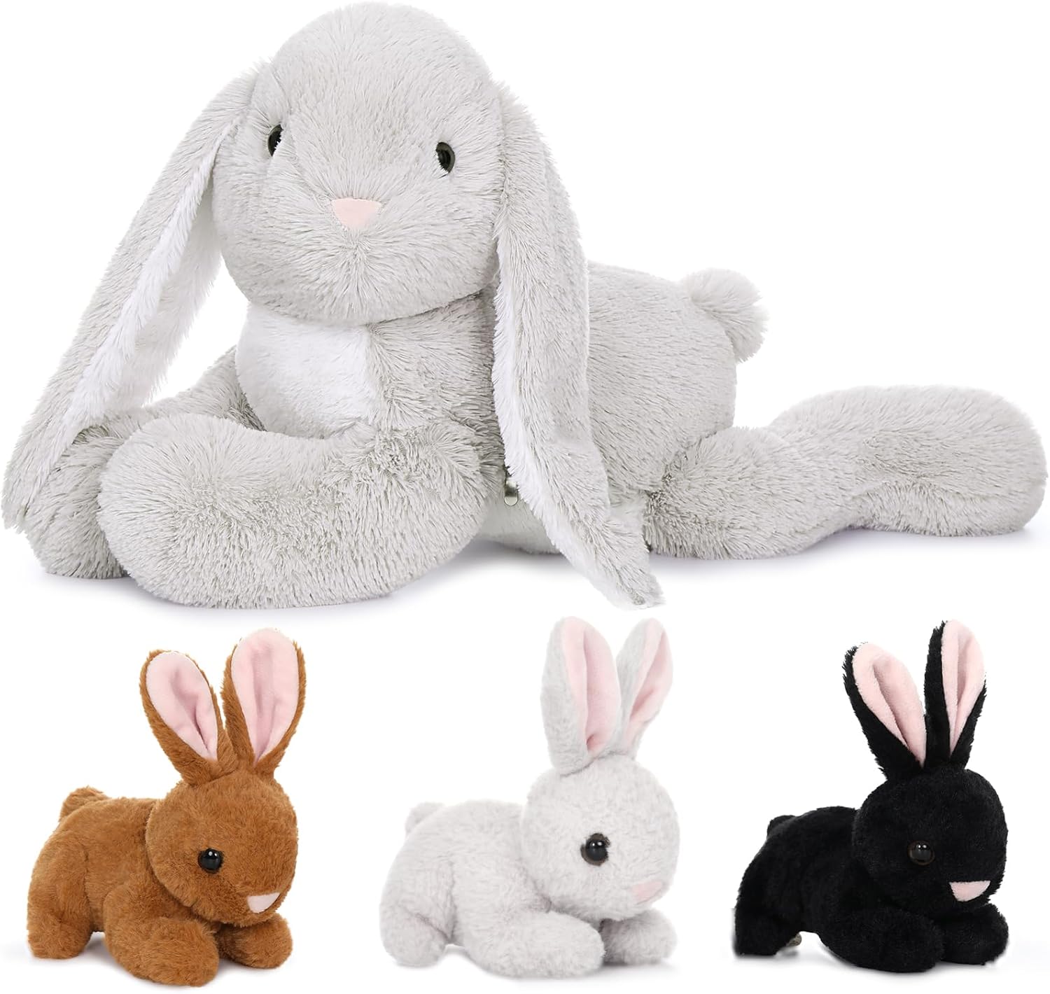 MaoGoLan 4Pcs Large Bunny Stuffed Animal Set for Easter Fun