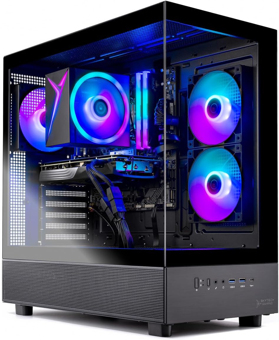 Skytech Gaming Azure 3 Desktop PC with Intel i5 and RTX 5060