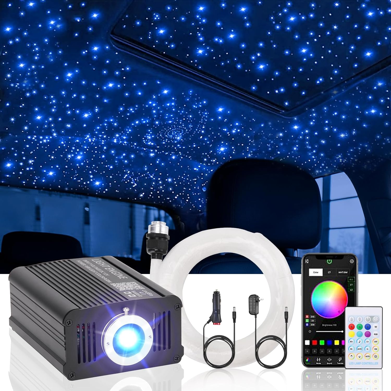 Twinkle Headliner Star Light Kit for Car and Home Ceiling