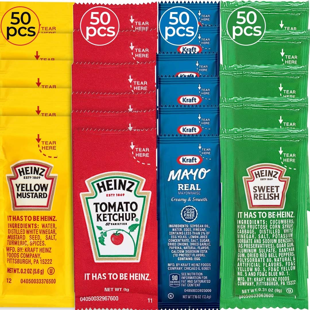 Condiment Packets Variety Pack - Perfect for Heinz Lovers