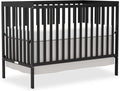 Baby Crib 5-in-1 Convertible Black Wooden Crib - Grows with Child