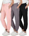 Girls' Dry-Fit Jogger Sweatpants 3-Pack - Soft, Active Comfort
