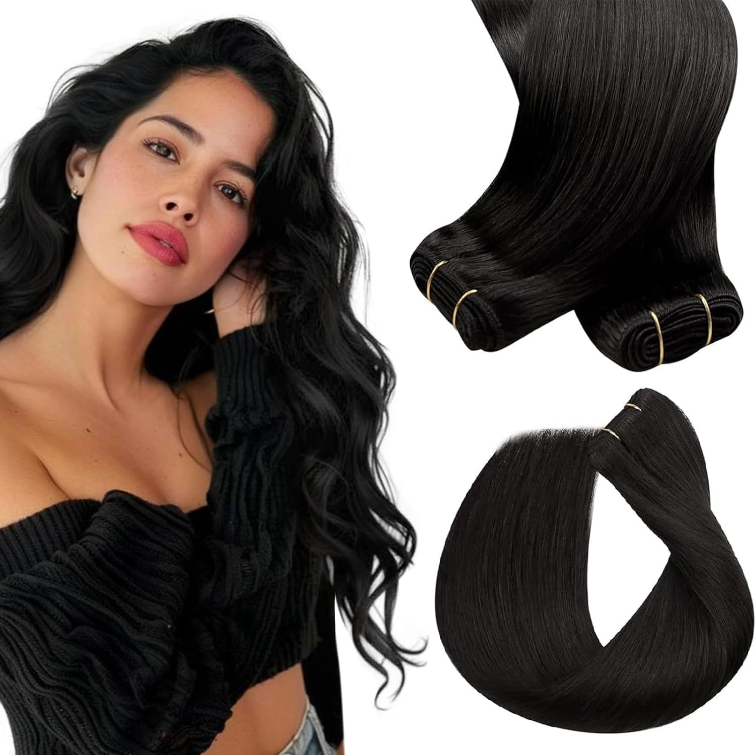Sunny Hair Weft Hair Extensions for Natural Black Hair 22in
