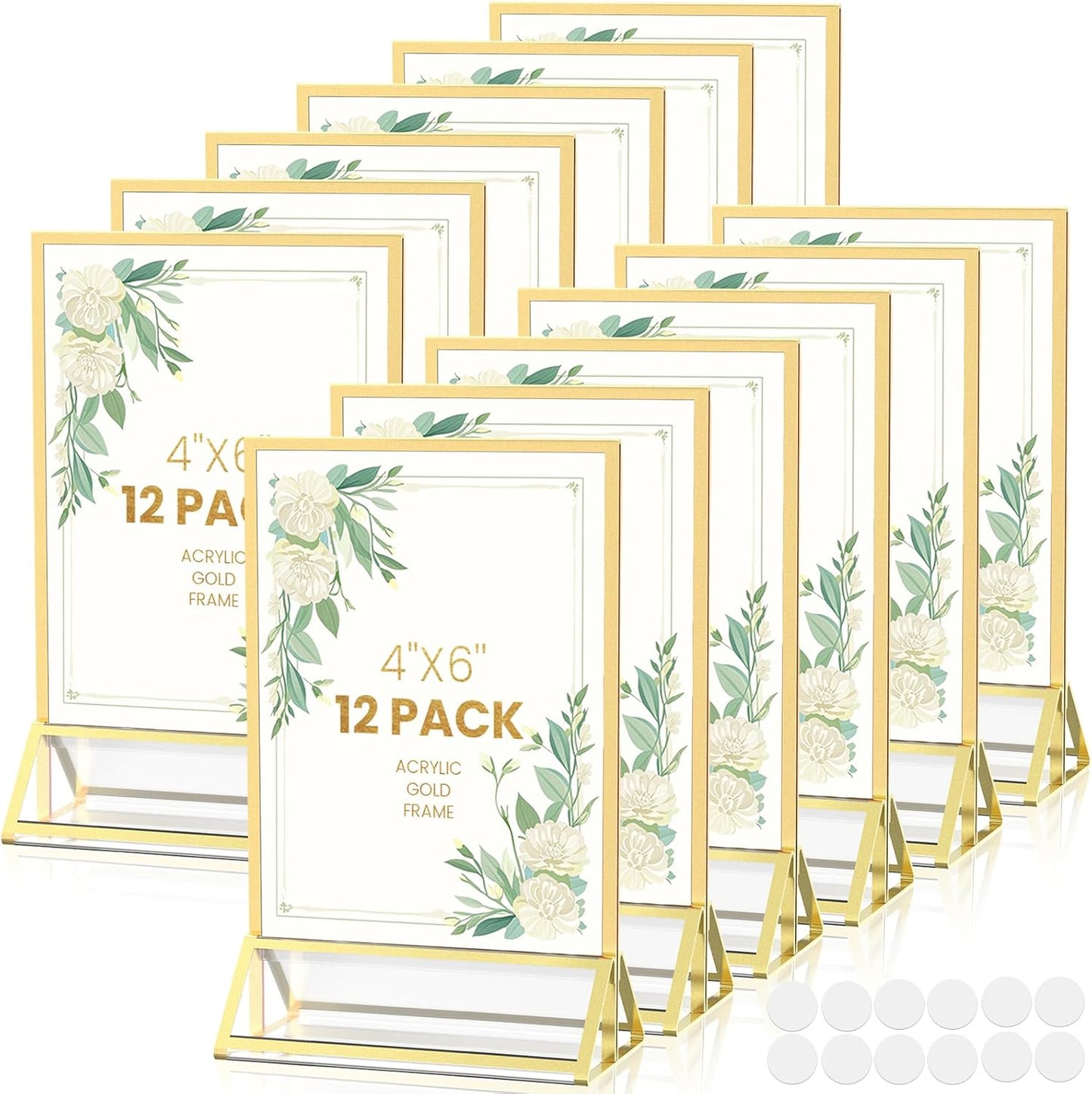 Gold Frames 4X6 Acrylic Sign Holder for Weddings and Events