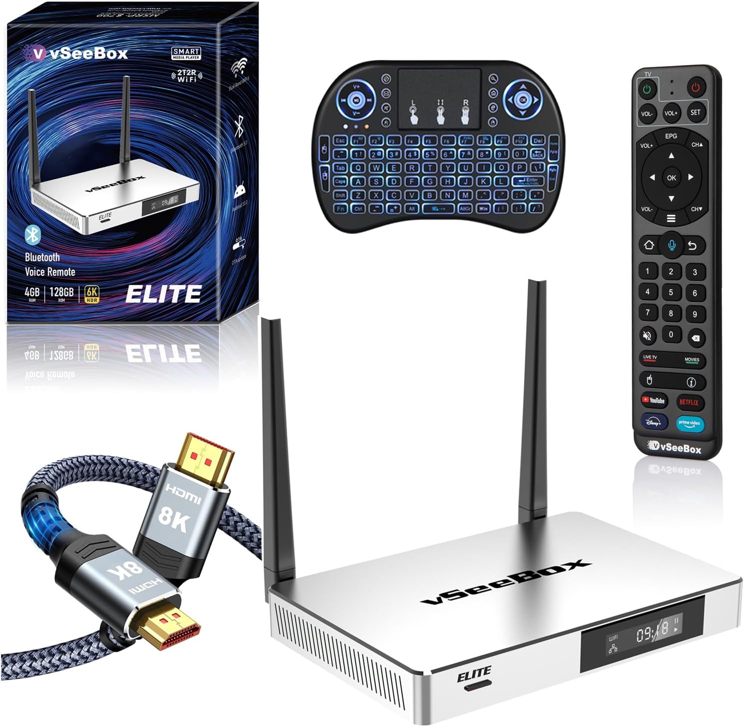 2024 Newest Vsee Elite Android Box with 4GB RAM and 128GB Storage