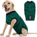 Recovery Suit for Dogs XL Green Black Stripes - Post-Op Bodysuit