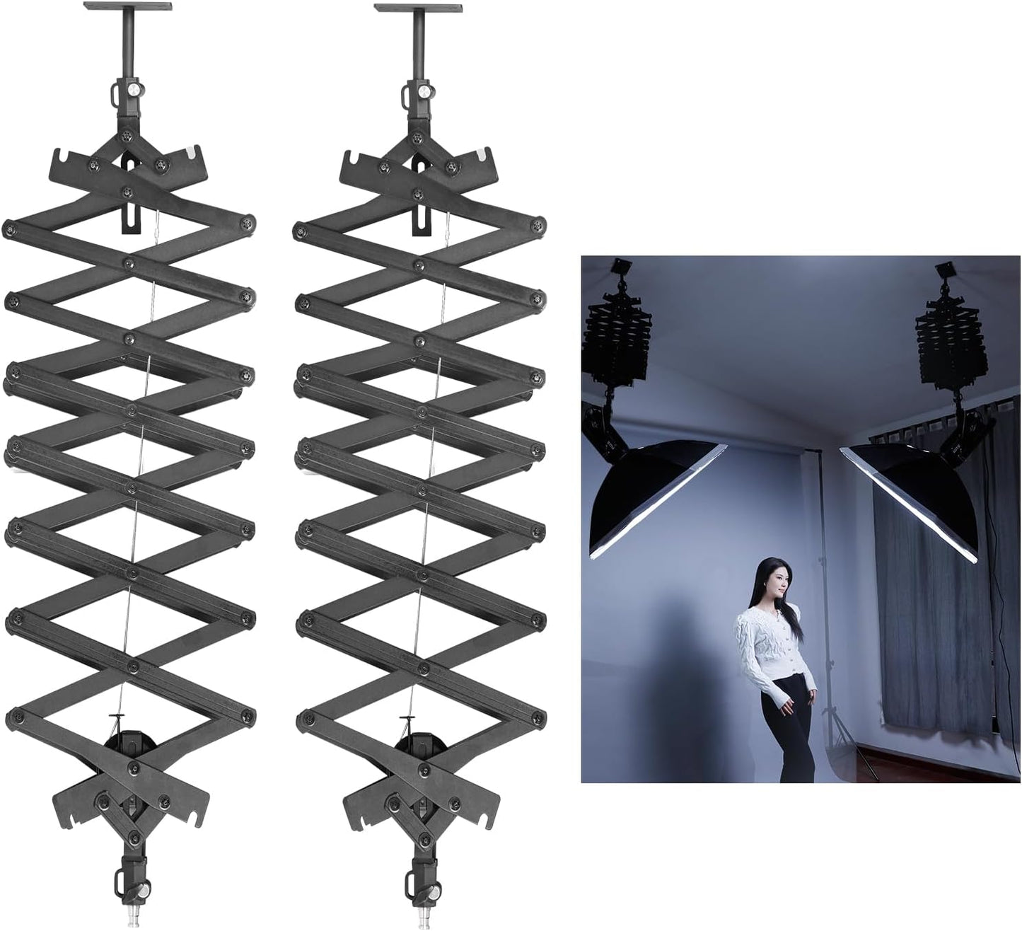 2Packs 2M Drop Pantograph for Studio Ceiling Rail System