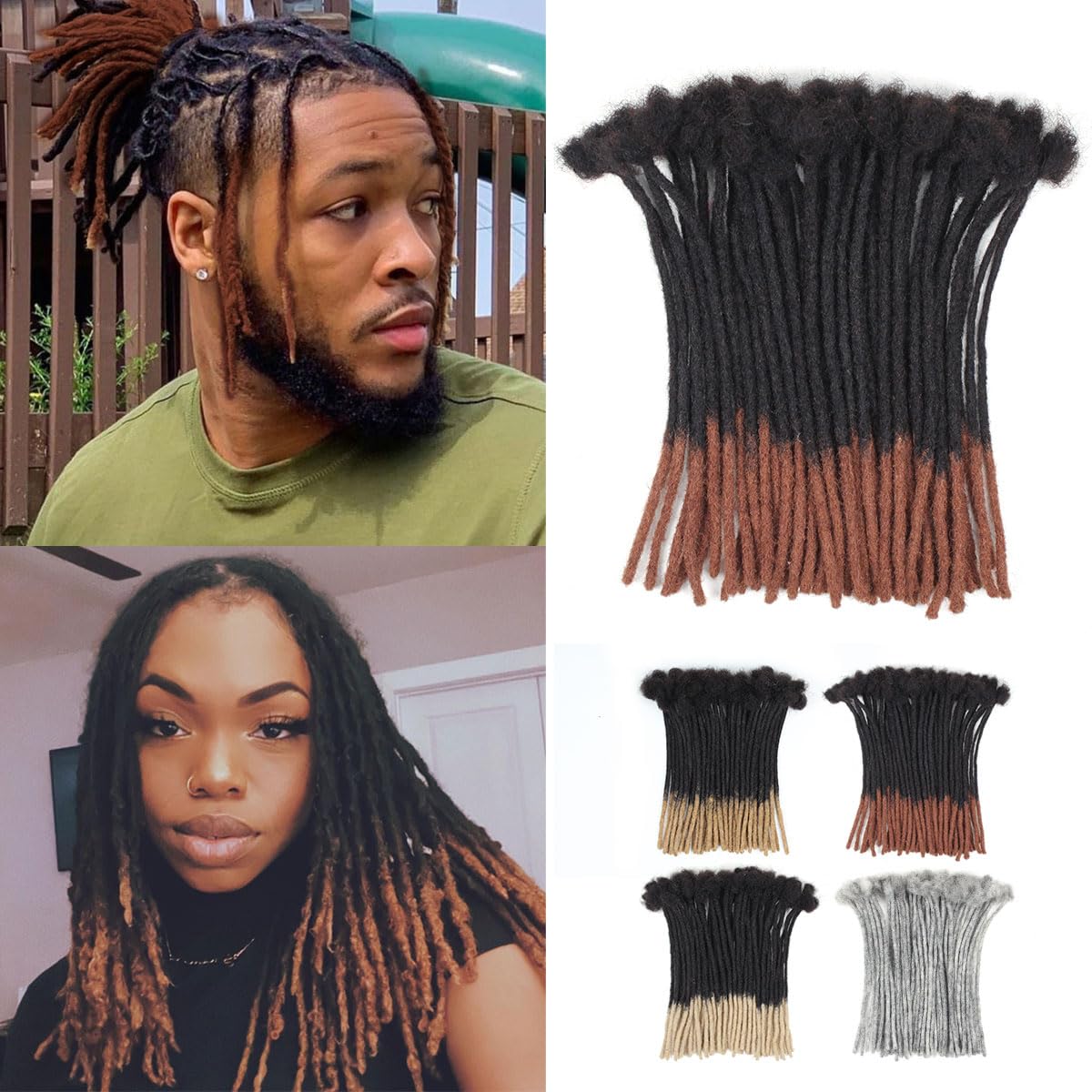 8 Inch 50 Strands Loc Extensions for Men and Women, 100% Human Hair