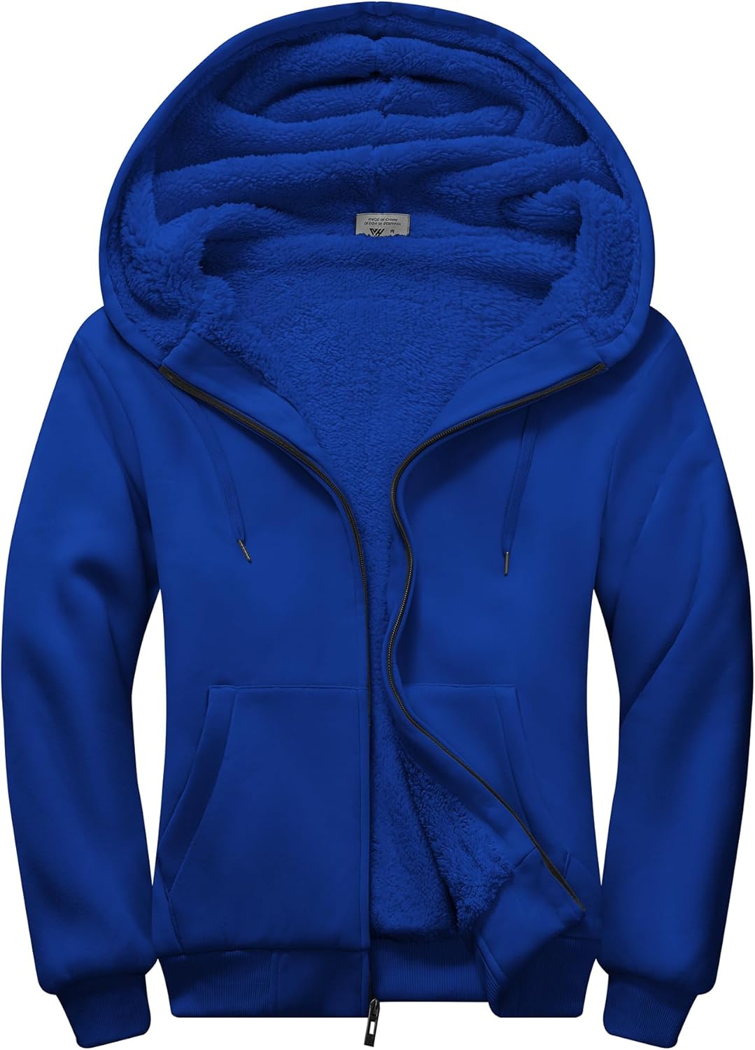 SWISSWELL Men Zip Up Hoodies Sherpa Lined Heavyweight Jacket