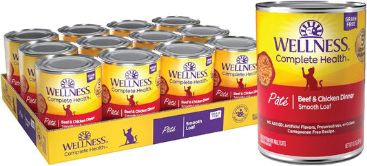 Wellness Complete Health Pate Grain-Free Wet Cat Food 12 Pack