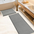 Waffle Bath Mat Set 2 Piece Darkgrey & Cream - Soft Absorbent Boho
